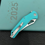 KUBEY knife  KU149I Phemius Liner Lock Folding Pocket Knife Tiffany Blue G10 Handle 3.66" Bead Blasted  14C28N