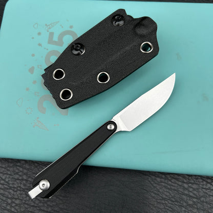 KUBEY KU451A YAG Fixed Blade Knife Black G10 Handle 2.3" Beadblast 14C28N Fixed  Knife