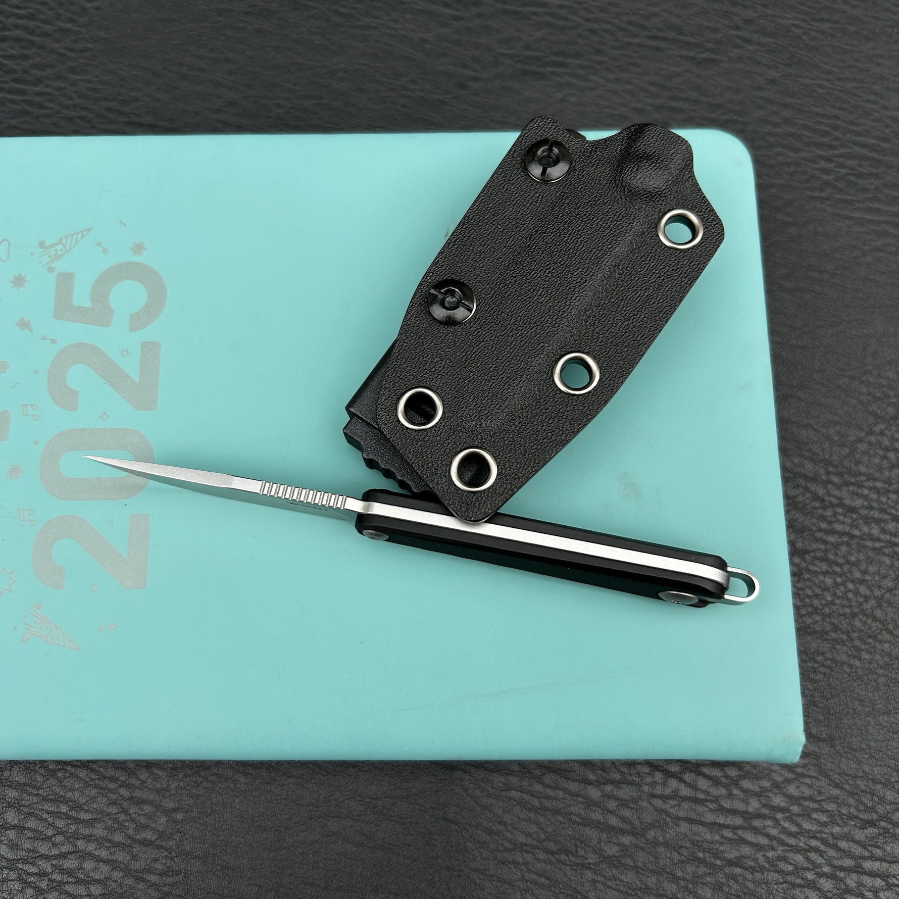 KUBEY knife KU451A YAG Fixed Blade Knife Black G10 Handle 2.3" Beadblast 14C28N Fixed  Knife