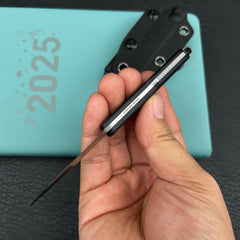 Kubey KNIVES KU451A YAG Fixed Blade Knife Black G10 Handle 2.3" Beadblast 14C28N Fixed  Knife