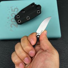Kubey KNIVES KU451A YAG Fixed Blade Knife Black G10 Handle 2.3" Beadblast 14C28N Fixed  Knife