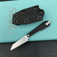Kubey KNIVES KU450A YAG Fixed Blade Knife Black G10 Handle 2.4" Beadblast 14C28N Fixed  Knife