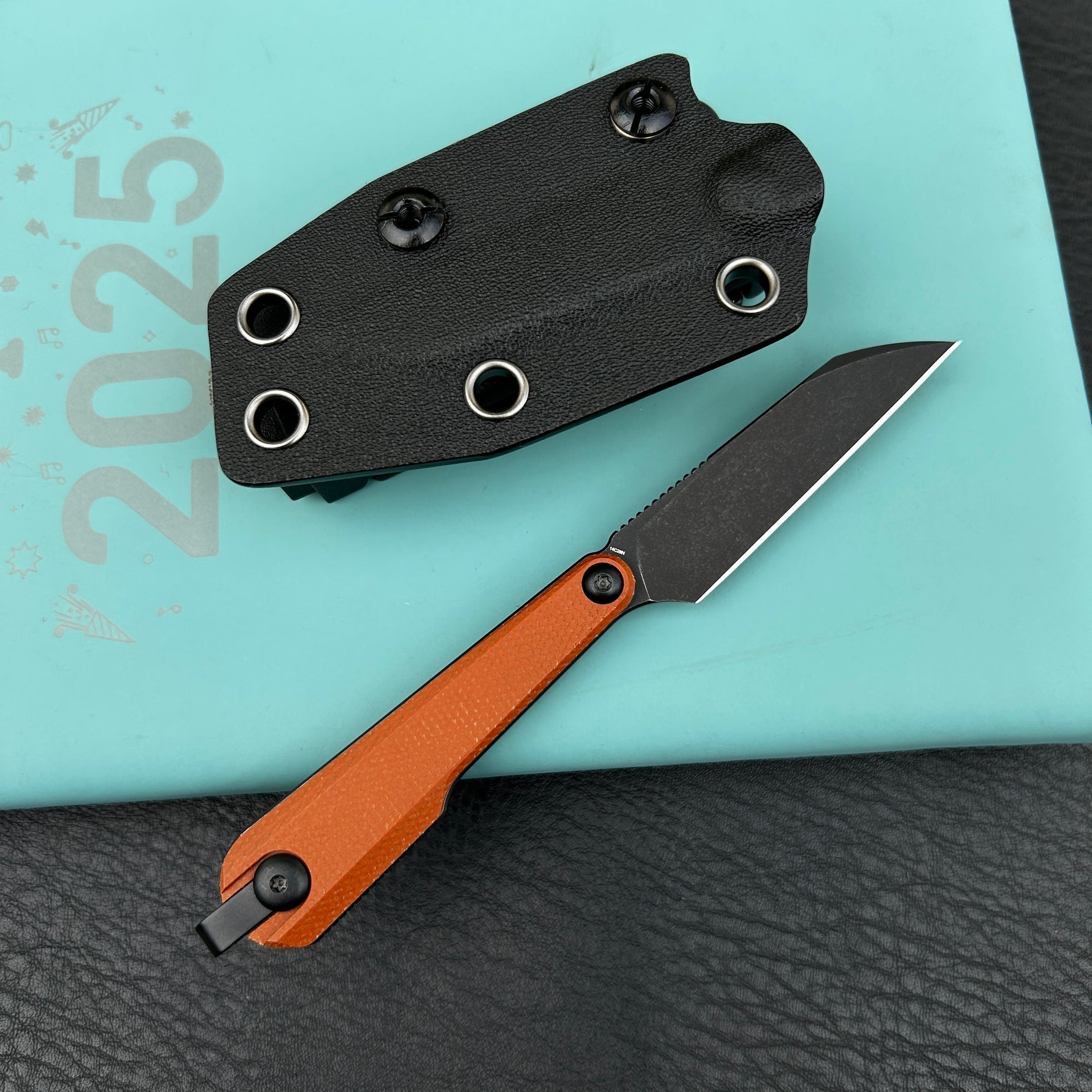KUBEY knife KU450C YAG Fixed Blade Knife Brown Micarta Handle 2.4" Beadblast 14C28N Fixed  KnifeFixed  Knife