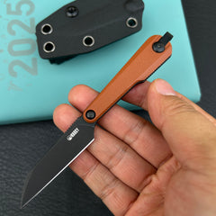 Kubey KNIVES KU450C YAG Fixed Blade Knife Brown Micarta Handle 2.4" Beadblast 14C28N Fixed  KnifeFixed  Knife