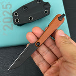 KUBEY knife KU450C YAG Fixed Blade Knife Brown Micarta Handle 2.4" Beadblast 14C28N Fixed  KnifeFixed  Knife