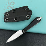 KUBEY knife KU452A YAG Fixed Blade Knife Black G10 Handle 2.44" Beadblast 14C28N Fixed  Knife