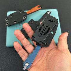 Kubey KNIVES KU452B YAG Fixed Blade Knife Blue Micarta Handle 2.44" Beadblast 14C28N Fixed  Knife