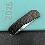 KB KNIVES KB444C Folklore Folding Knife Regular DLC Titanium w/ Jigged Pattern Milling Handle 3.42'' Belt Satin M390 Blade