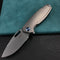 KUBEY KB360A Tityus Frame Lock Flipper Folding Knife grey 6AL4V Titanium Handle  3.39" Blasted Stonewashed 14C28N