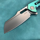 KUBEY KB290C Atlas Frame Lock Tactical Flipper Knife green 6AL4V Titanium 3.7" Sandblast S35VN