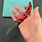 KUBEY KU172E Hound Crossbar Lock Folding Pocket Knife Red G-10 Handle 3.43" Blackwash 14C28N Blade