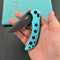 KUBEY KU172D Hound Crossbar Lock Folding Pocket Knife Tiffany Blue G-10 Handle 3.43" Blackwash 14C28N Blade