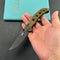 KUBEY KU172H Hound Crossbar Lock Folding Pocket Knife Ultem Handle 3.43" Blackwash  14C28N Blade