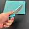 KUBEY KU172C  Hound Crossbar Lock Folding Pocket Knife Tiffany Blue G-10 Handle 3.43" Stonewash 14C28N Blade