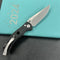 KUBEY KU172A Hound Crossbar Lock Folding Pocket Knife Black G-10 Handle 3.43" Stonewash 14C28N Blade