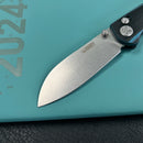 KUBEY KU288D Breeze Every Carry Pocket Knife Crossbar Lock Black Blue G10 Handle 3.03" Stonewash 14C28N Blade