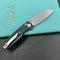 KUBEY KU288D Breeze Every Carry Pocket Knife Crossbar Lock Black Blue G10 Handle 3.03" Stonewash 14C28N Blade