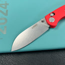 KUBEY  KU288B Breeze Every Carry Pocket Knife Crossbar Lock Red G10 Handle 3.03" Stonewash 14C28N Blade