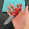 KUBEY  KU288B Breeze Every Carry Pocket Knife Crossbar Lock Red G10 Handle 3.03" Stonewash 14C28N Blade