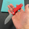 KUBEY  KU288B Breeze Every Carry Pocket Knife Crossbar Lock Red G10 Handle 3.03" Stonewash 14C28N Blade