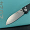 KUBEY KU288A Breeze Every Carry Pocket Knife Crossbar Lock Black G10 Handle 3.03" Stonewash 14C28N Blade