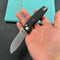 KUBEY KU288A Breeze Every Carry Pocket Knife Crossbar Lock Black G10 Handle 3.03" Stonewash 14C28N Blade
