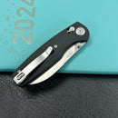 KUBEY KU288A Breeze Every Carry Pocket Knife Crossbar Lock Black G10 Handle 3.03" Stonewash 14C28N Blade