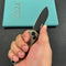 KUBEY KU288G Breeze Every Carry Pocket Knife Crossbar Lock Tan G10 Handle 3.03" Blackwash 14C28N Blade