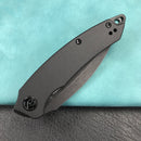 KUBEY KU333G Leaf Liner Lock Front Flipper Folding Knife Black G10 Handle 2.99" Black Stonewashed AUS-10