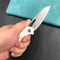 KUBEY  KU291  Vagrant Liner Lock Folding Knife Ivory G10 Handle 3.1" Sandblast AUS-10