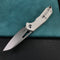 KUBEY  KU291  Vagrant Liner Lock Folding Knife Ivory G10 Handle 3.1" Sandblast AUS-10