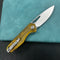 KUBEY KU324H Doris Liner Lock Front Flipper Folding Knife Ultem Handle 3.27" Satin Finish 14C28N