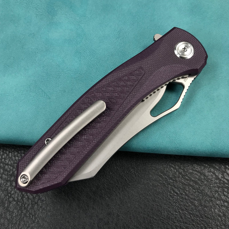 KUBEY KU310  Drake Nest Lliner Lock purple G10 Handle D2 Blade Folding Knife EDC Outdoor