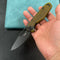 KUBEY KU324 Doris Liner Lock Front Flipper Folding Knife Ultem Handle 3.27" Blackwash Finish 14C28N