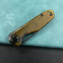 KUBEY KU324 Doris Liner Lock Front Flipper Folding Knife Ultem Handle 3.27" Blackwash Finish 14C28N