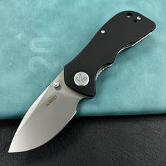 KUBEY  KU180L Karaji Liner Lock Dual Thumb Studs Open Folding Pocket Knife Black G10 Handle 2.56" Beadblast 14C28N