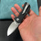 KUBEY  KU180L Karaji Liner Lock Dual Thumb Studs Open Folding Pocket Knife Black G10 Handle 2.56" Beadblast 14C28N