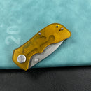 KUBEY KU180H Karaji Liner Lock Dual Thumb Studs Open Folding Pocket Knife Ultem Handle 2.56" Beadblast 14C28N