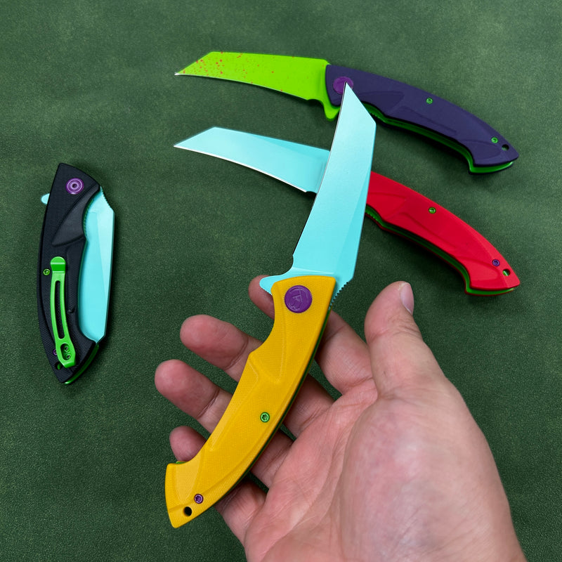(Exclusives）KUBEY KU212 Anteater Liner Lock Folding Knife G10 Handle 3.5" Painted 14C28N