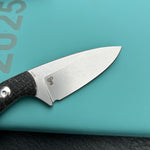 KUBEY knife KU411A Bloom Fixed Blade Knife Black Coarse Micarta Handle 2.60" Beadblast 14C28N Blade
