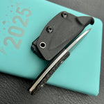 KUBEY knife KU411A Bloom Fixed Blade Knife Black Coarse Micarta Handle 2.60" Beadblast 14C28N Blade