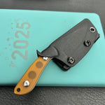 KUBEY knife KU411C Bloom Fixed Blade Knife Ultem w/ Diagonal Milling Handle 2.60" Beadblast 14C28N Blade