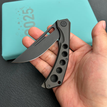 KB Knives KB170C Ishtar Frame Lock Pocket Folding Knife Ti Hanlde 3.54''  Blackwash M390