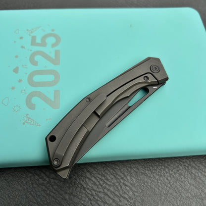 KB Knives KB170C Ishtar Frame Lock Pocket Folding Knife Ti Hanlde 3.54''  Blackwash M390