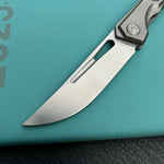 KB KNIVES  KB170A Ishtar Frame Lock Pocket Folding Knife Gray Ti Hanlde 3.54'' Sandblast M390