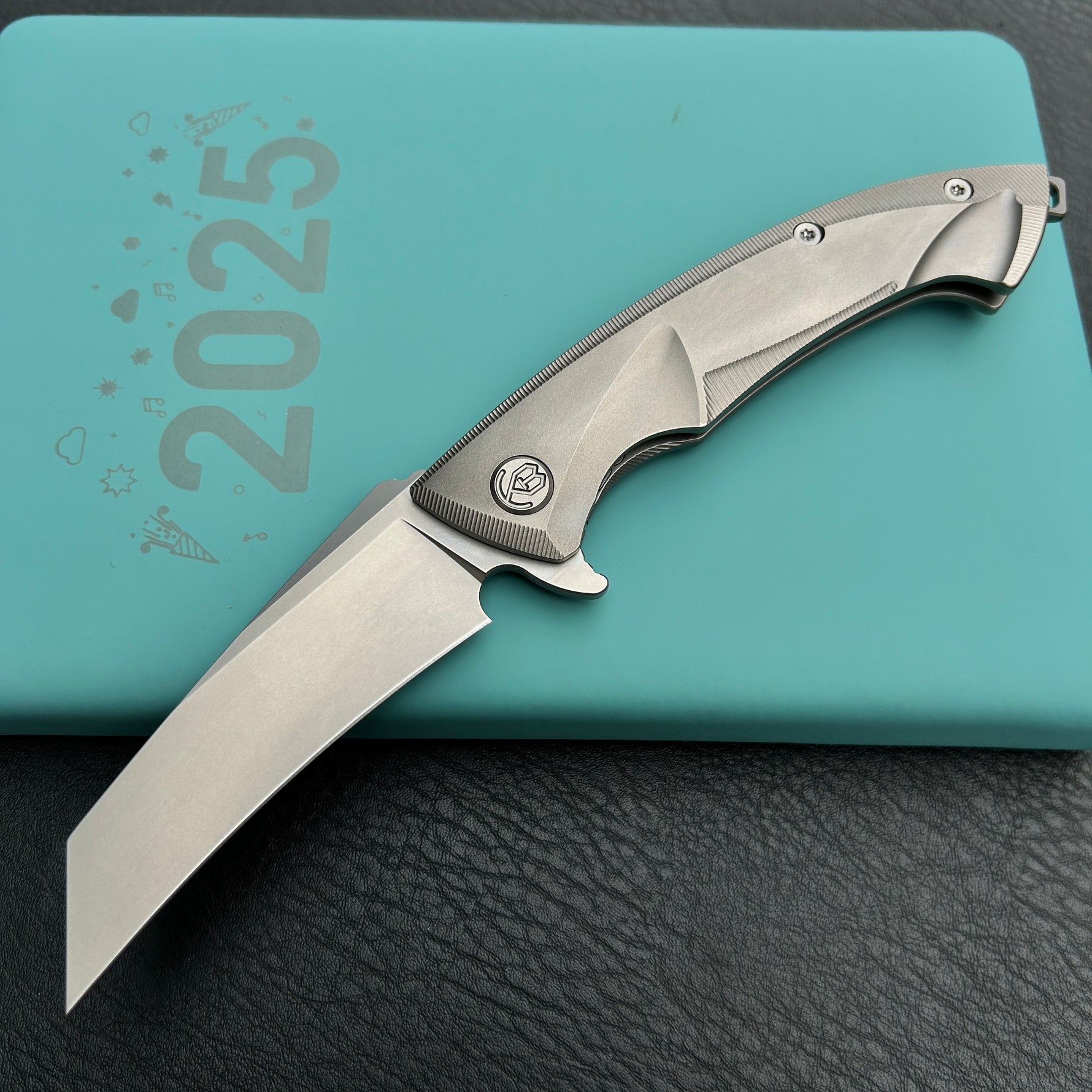 KB KNIVES  KB153A Anteater Frame Lock Pocket Folding Knife Gray Ti Handle 3.43'' Sandblast M390