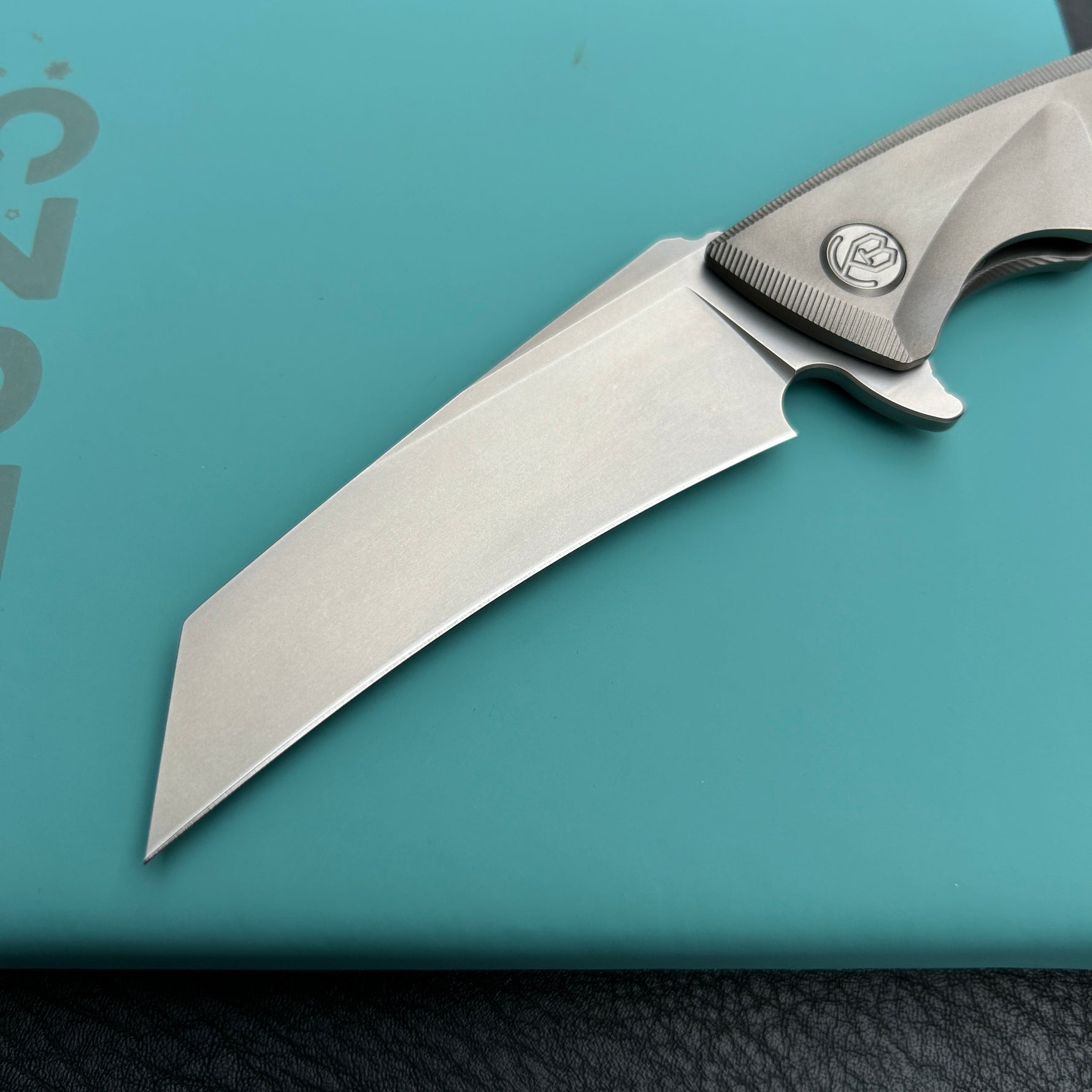 KB KNIVES  KB153A Anteater Frame Lock Pocket Folding Knife Gray Ti Handle 3.43'' Sandblast M390