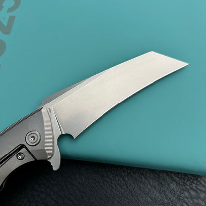 KB Knives KB153A Anteater Frame Lock Pocket Folding Knife Gray Ti Handle 3.43'' Sandblast M390