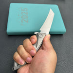KB KNIVES  KB153A Anteater Frame Lock Pocket Folding Knife Gray Ti Handle 3.43'' Sandblast M390