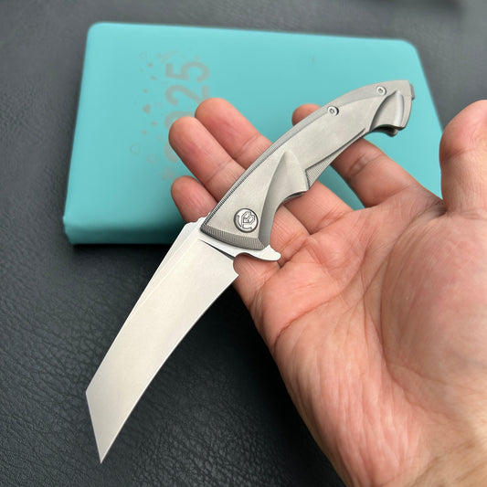 KB Knives KB153A Anteater Frame Lock Pocket Folding Knife Gray Ti Handle 3.43'' Sandblast M390